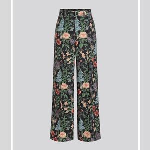 Cider Black and Floral Trousers Size XL